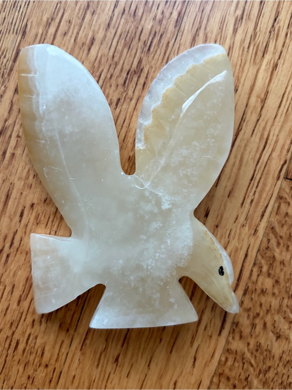 Vintage Alabaster Onyx Calcite Stone Mexican Folk Art Hand-Carved Bird Figurine